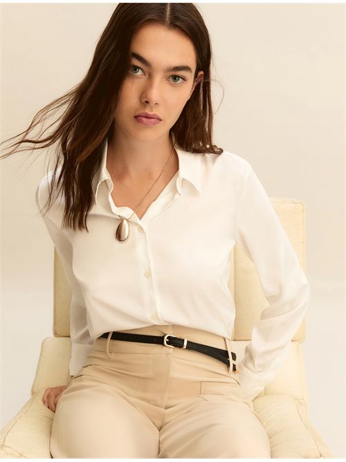 Camicia in raso leggero - BIANCO EMME MARELLA | EMMGOLF130/001